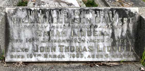 Calvert-Liddell headstone